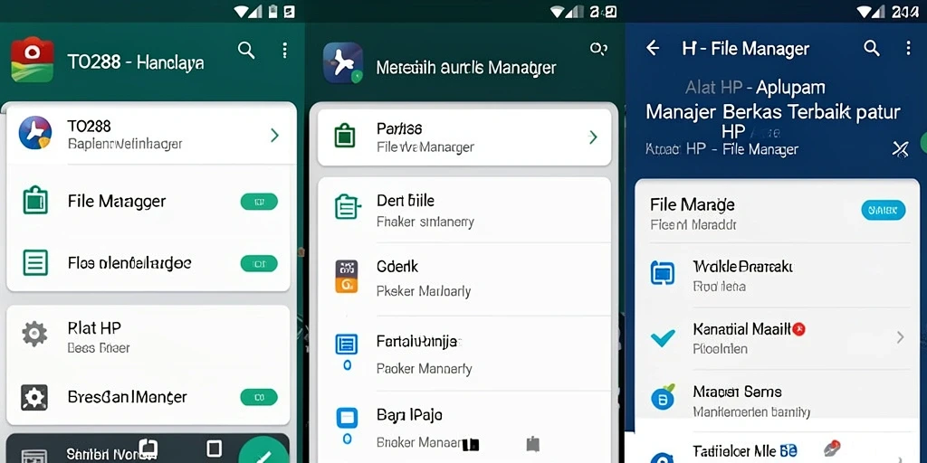 Tampilan antarmuka pengguna TO288 yang memudahkan navigasi file.